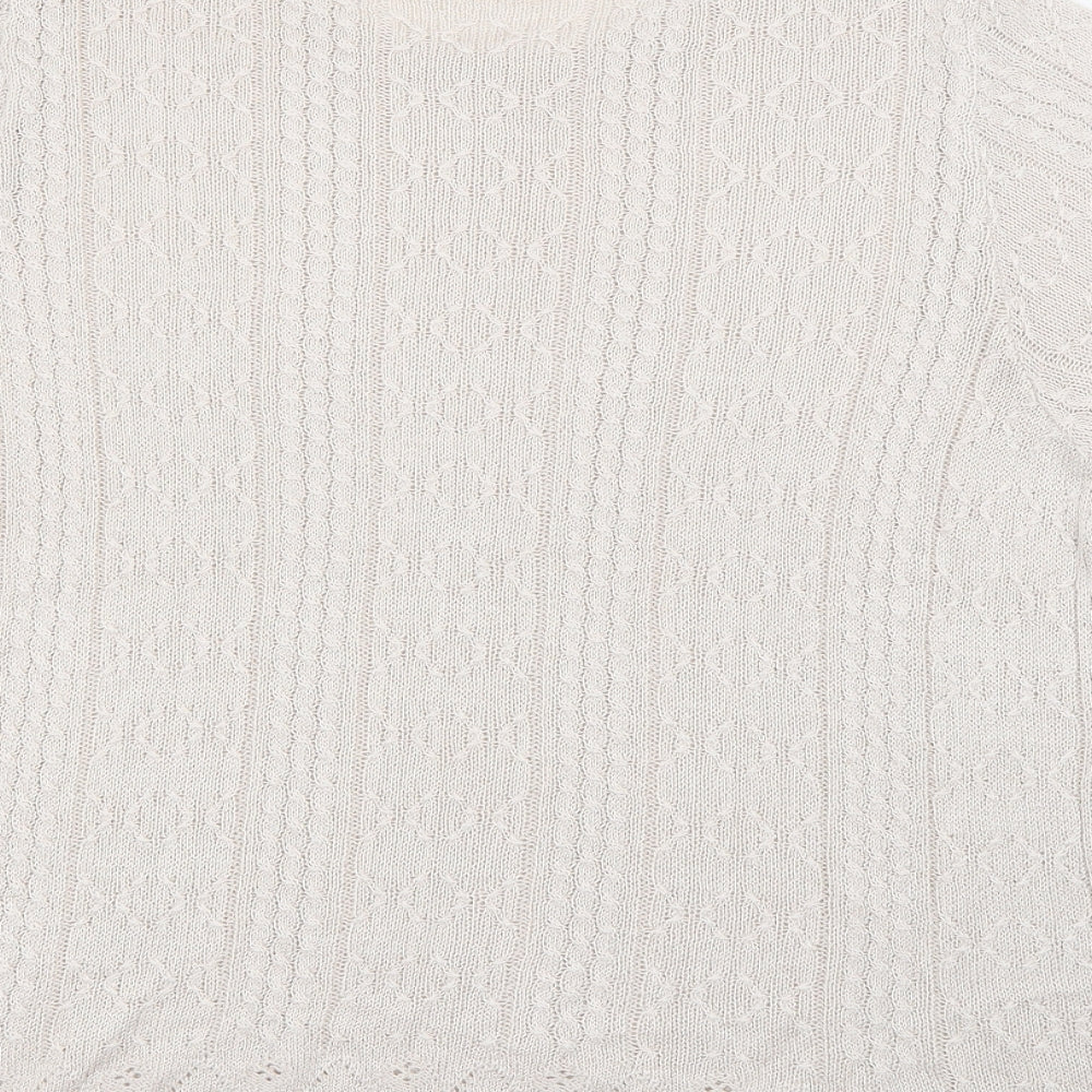 Berkertex Womens Beige Crew Neck  Acrylic Pullover Jumper Size 18