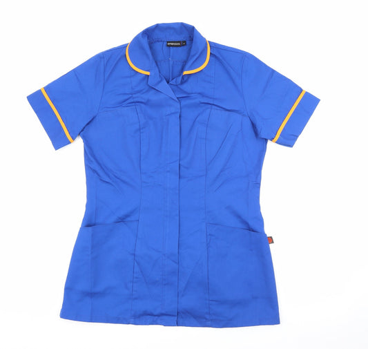 Dimensions Womens Blue  Cotton Tunic T-Shirt Size 10 Collared