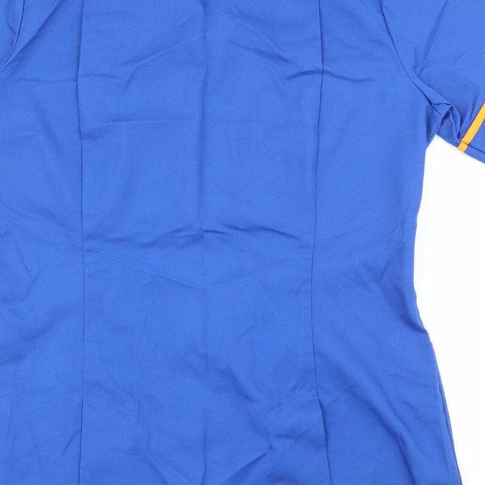 Dimensions Womens Blue  Cotton Tunic T-Shirt Size 10 Collared