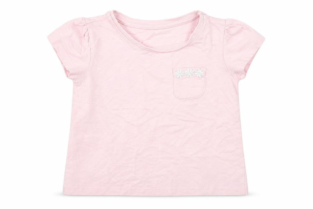 Dunnes Girls Pink  Cotton Basic T-Shirt Size 12-18 Months Round Neck Pullover
