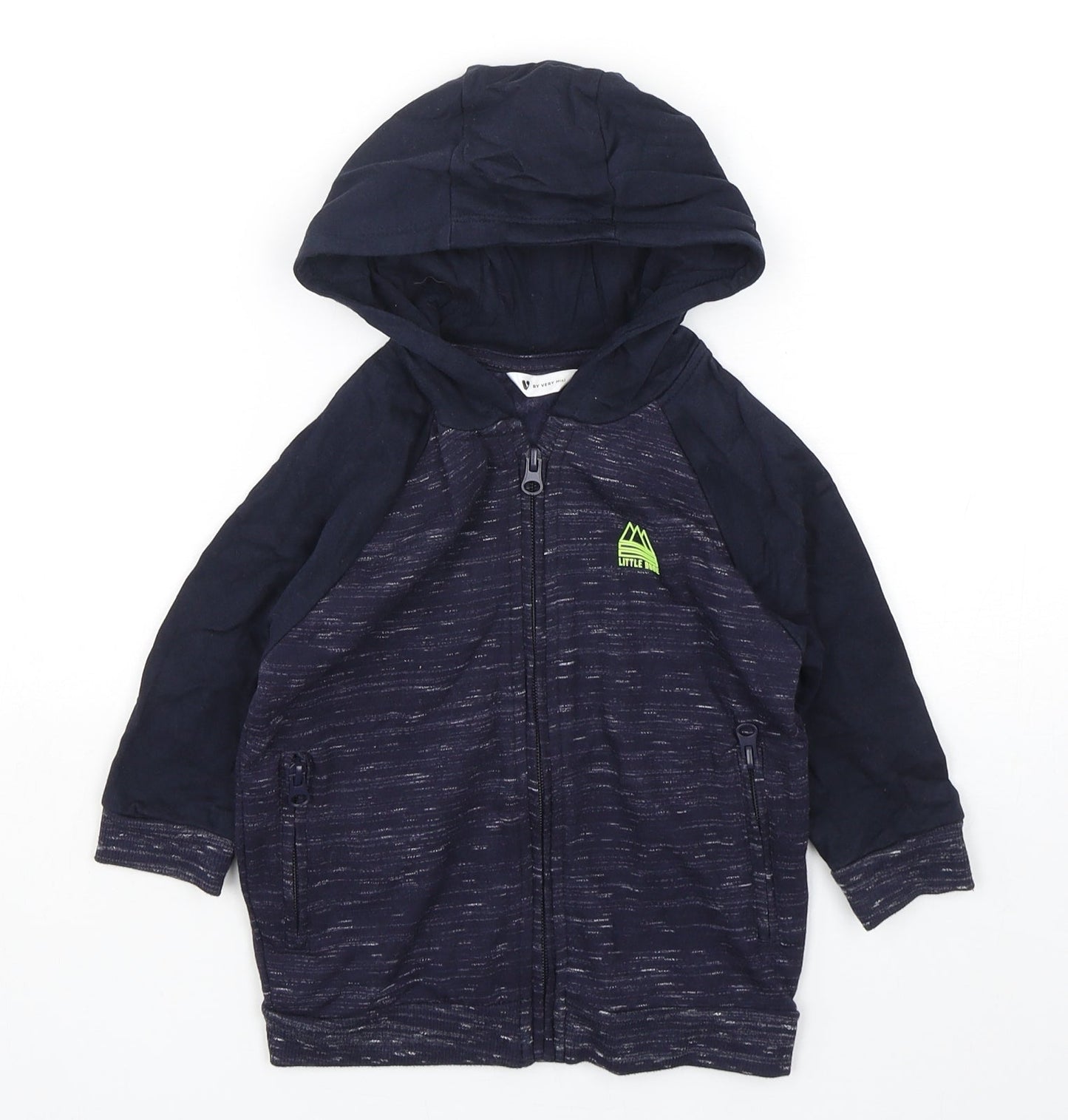 Very Boys Blue  Polyester Full Zip Hoodie Size 2-3 Years