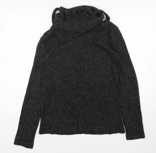Cly-Homen Womens Grey Mock Neck  Polyester Pullover Jumper Size XL