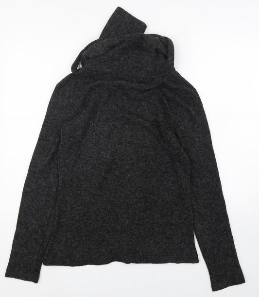 Cly-Homen Womens Grey Mock Neck  Polyester Pullover Jumper Size XL