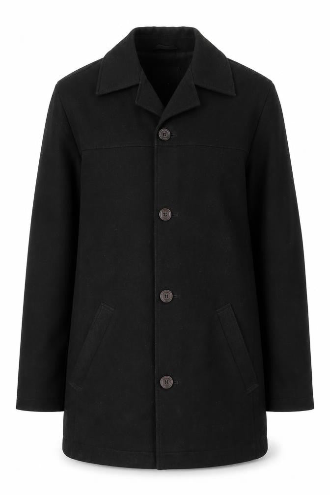 Next Womens Black   Overcoat Coat Size S  Button