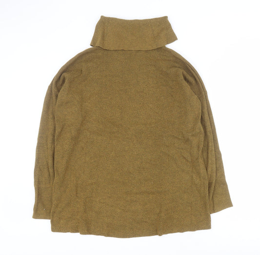 Warehouse Womens Green Roll Neck  Viscose Pullover Jumper Size 6