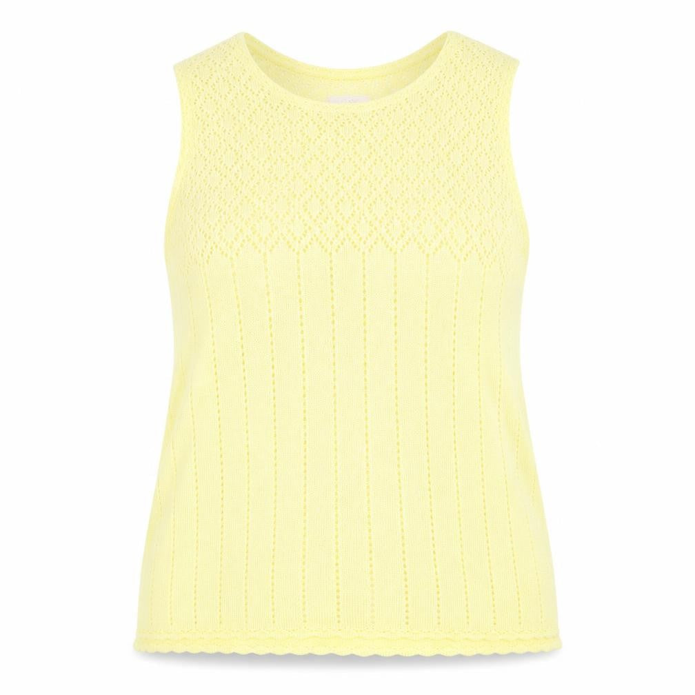 Daxon Womens Yellow  Acrylic  Tank Size 18 Round Neck