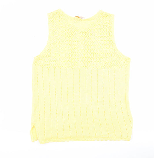 Daxon Womens Yellow  Acrylic  Tank Size 18 Round Neck