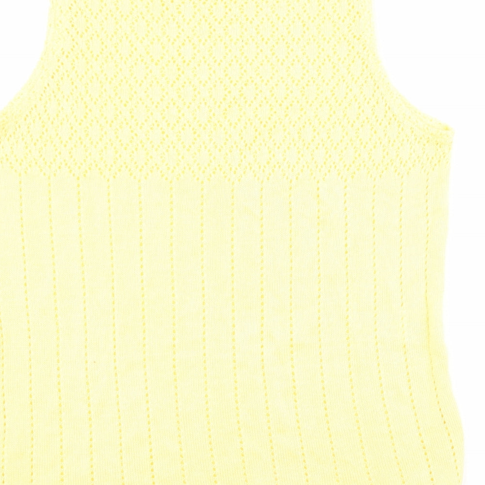 Daxon Womens Yellow  Acrylic  Tank Size 18 Round Neck