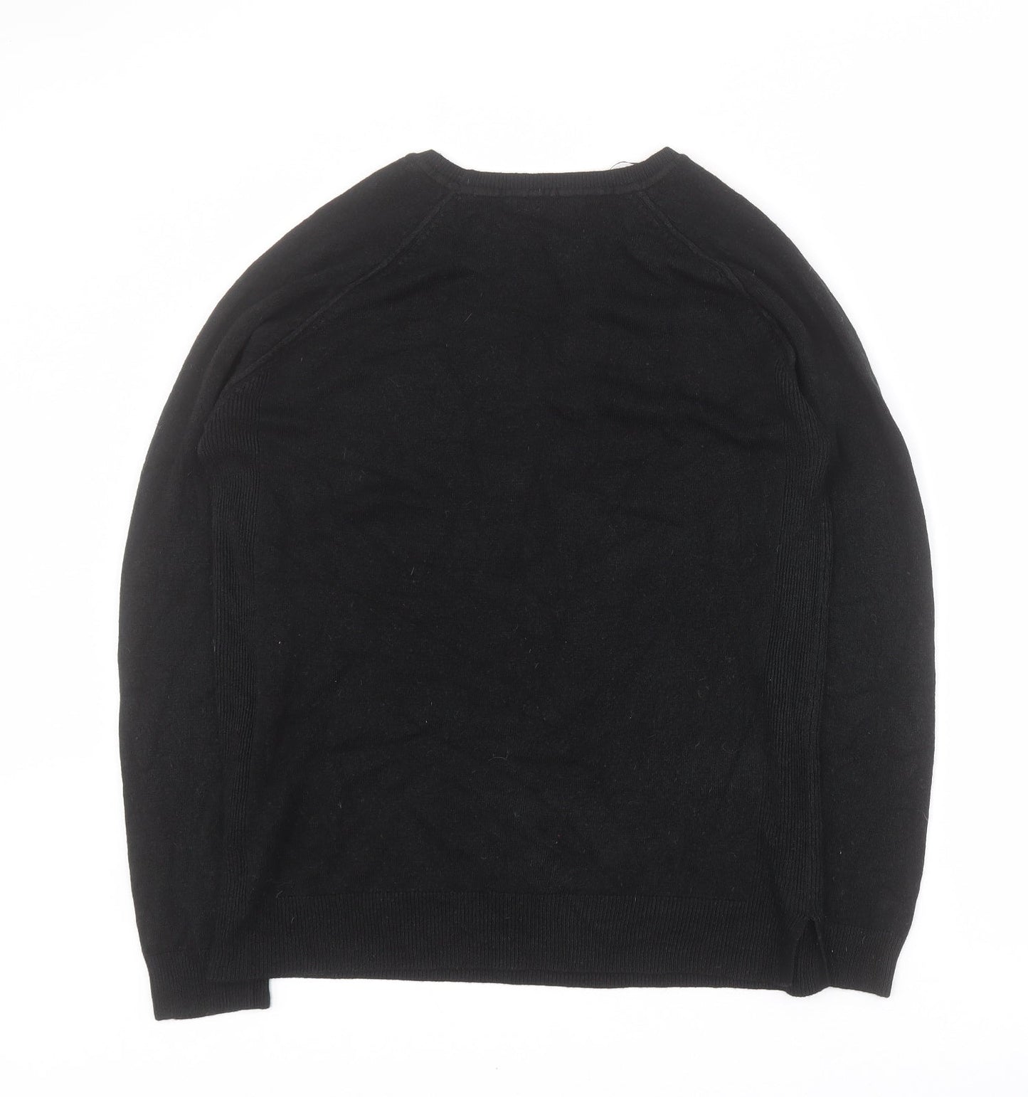Matalan Womens Black Round Neck  Acrylic Pullover Jumper Size 12