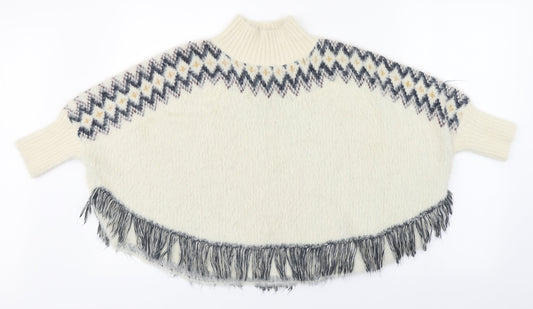 Matalan Girls Multicoloured High Neck Fair Isle Polyester Pullover Jumper Size 9 Years  Pullover