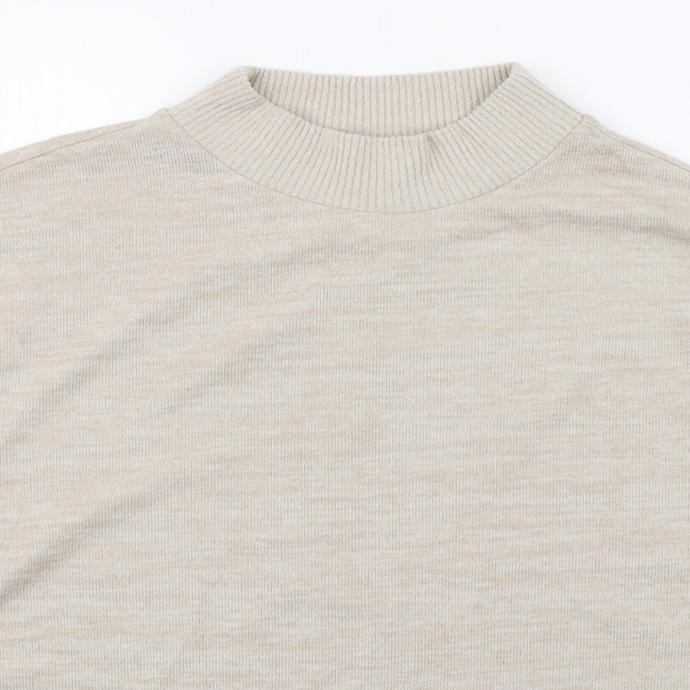H&M Womens Beige Round Neck  Polyester Pullover Jumper Size M