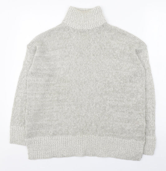 New Look Womens Grey High Neck  Acrylic Pullover Jumper Size S