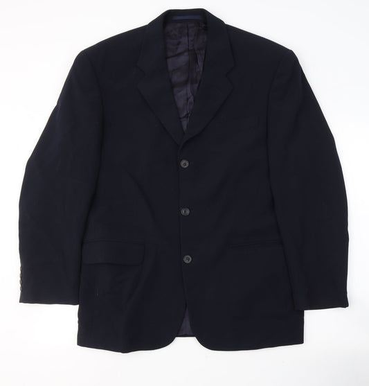 REMUS Mens Black  Polyester Jacket Suit Jacket Size L