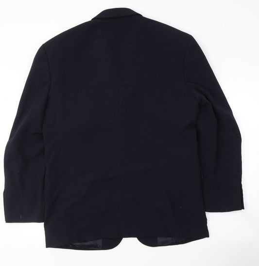 REMUS Mens Black  Polyester Jacket Suit Jacket Size L