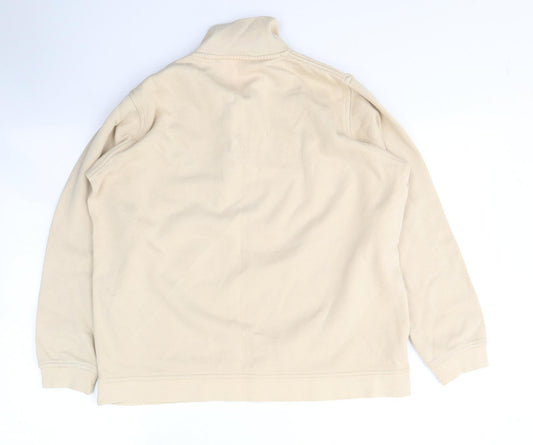 EWM Womens Beige  Cotton Pullover Sweatshirt Size 14  Pullover