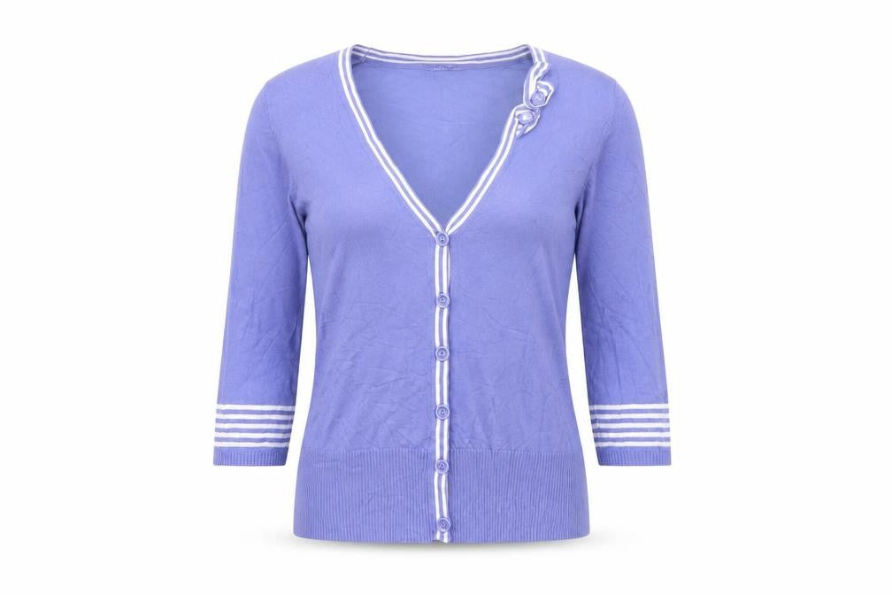 Sarah Hamilton Womens Purple V-Neck  Viscose Cardigan Jumper Size M