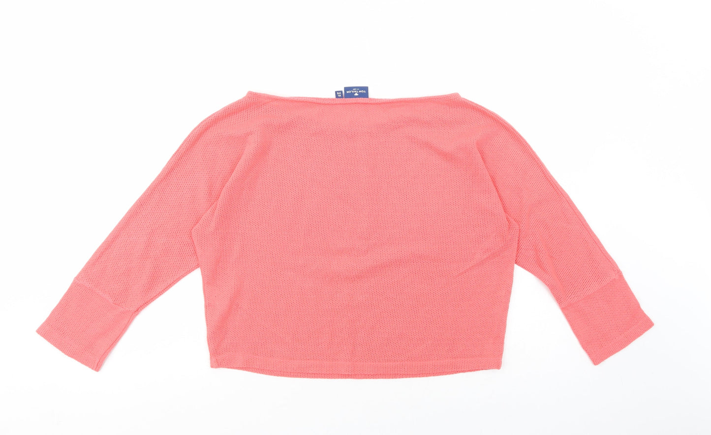 TOM TAILOR Womens Pink  Cotton Basic Blouse Size 16 Boat Neck