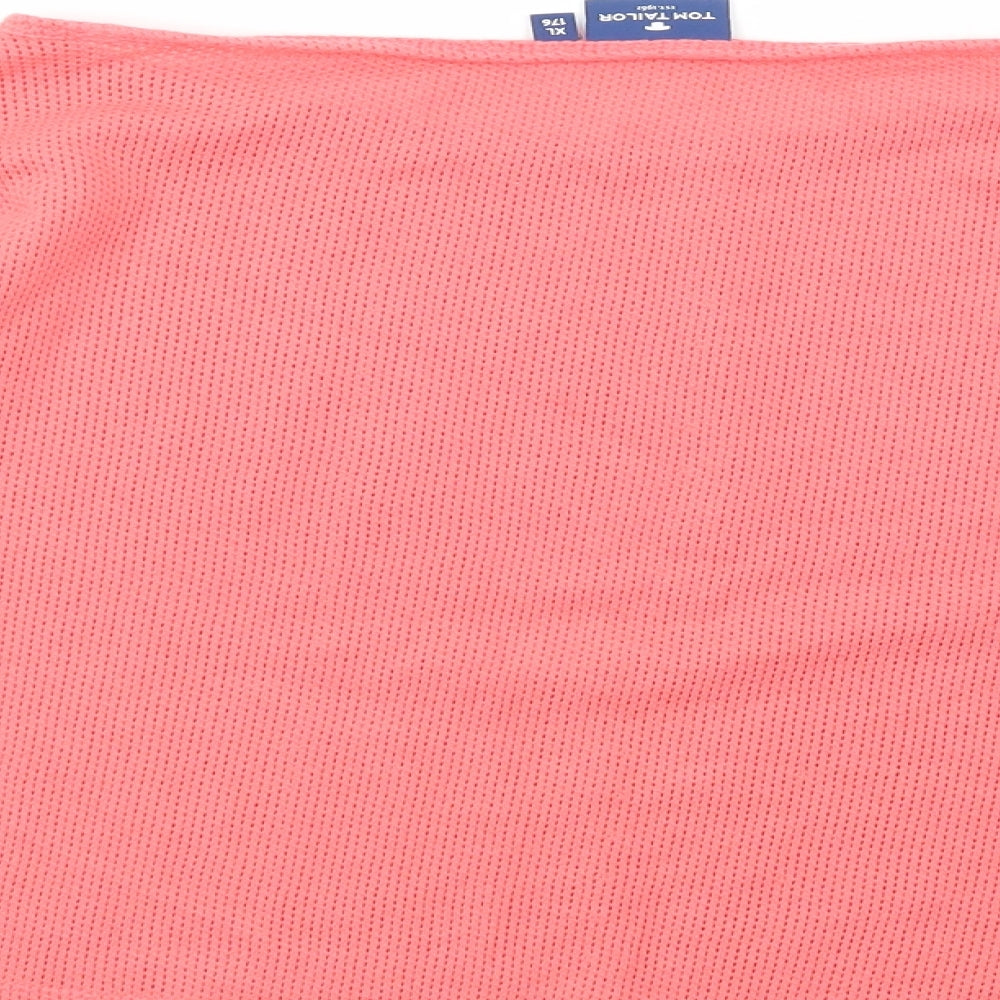 TOM TAILOR Womens Pink  Cotton Basic Blouse Size 16 Boat Neck