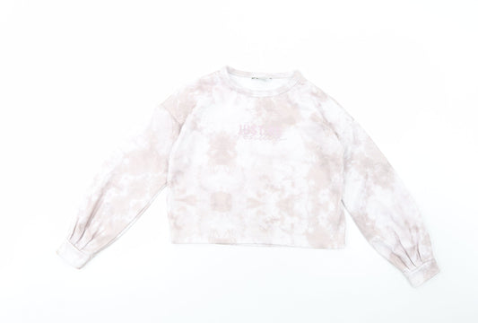 Primark Girls Pink  Polyester Pullover Sweatshirt Size 10-11 Years  Pullover - Tie Dye