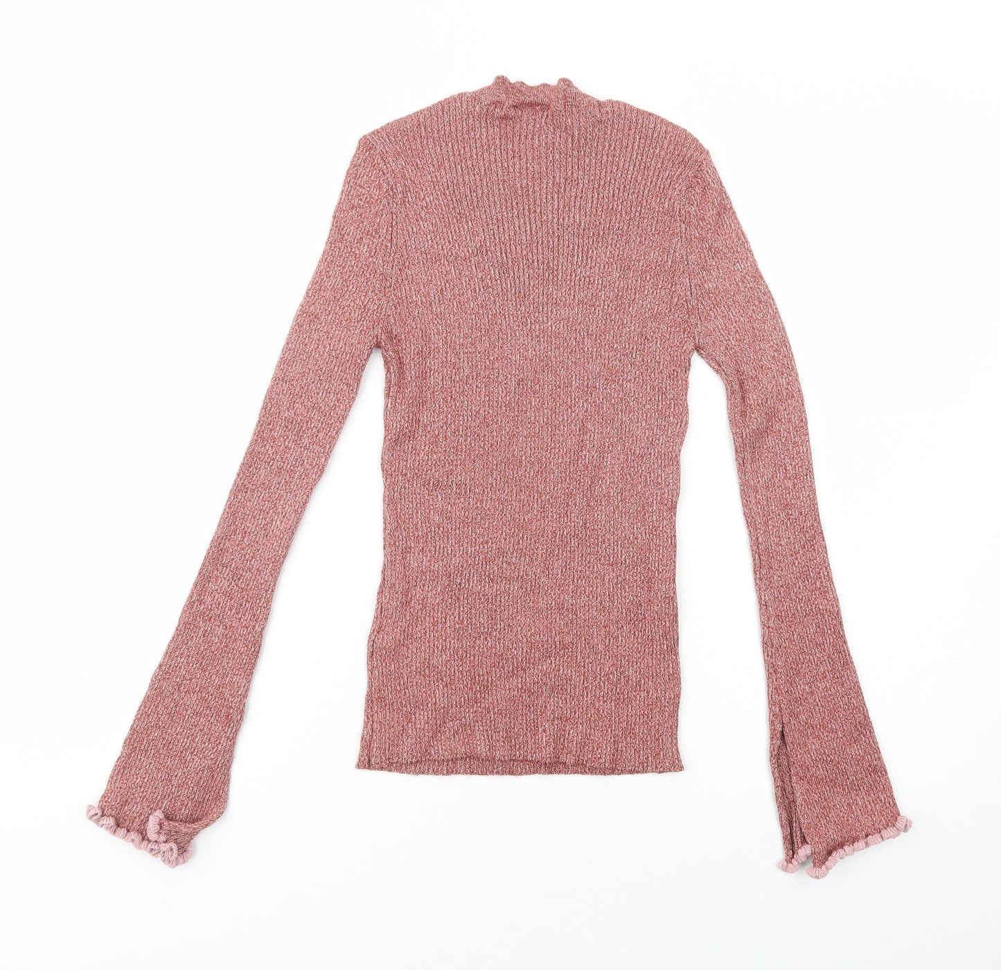 Topshop Womens Pink Crew Neck  Viscose Pullover Jumper Size 10