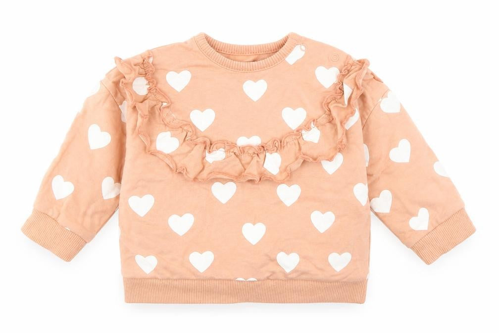 George Baby Pink Geometric Cotton Pullover Jumper Size 3-6 Months  Snap - Heart Print