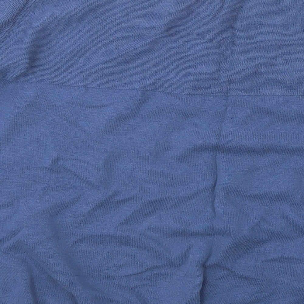 Studio Mens Blue Crew Neck  Cotton Pullover Jumper Size L