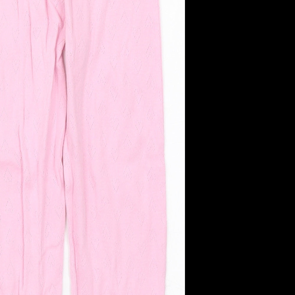 Primark Girls Pink  Cotton Carrot Trousers Size 6-7 Years  Regular  - Hearts