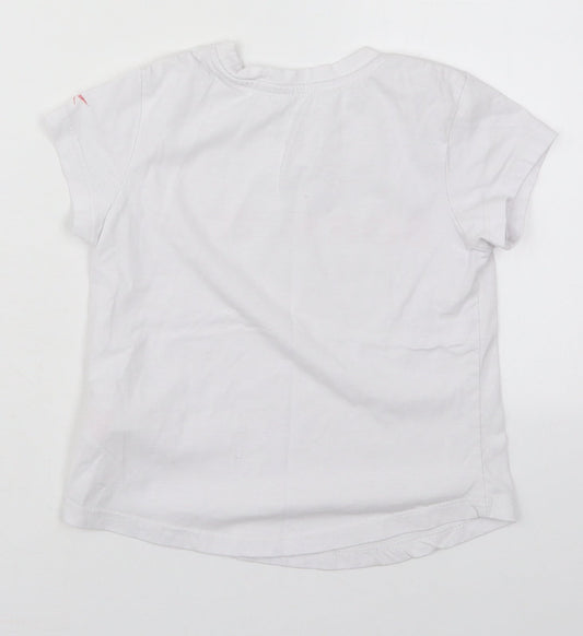 Reebok Girls White  Cotton Basic T-Shirt Size 7-8 Years Crew Neck Pullover - Born to Win