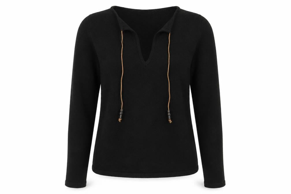 Marks and Spencer Womens Black V-Neck  Acrylic Pullover Jumper Size 10
