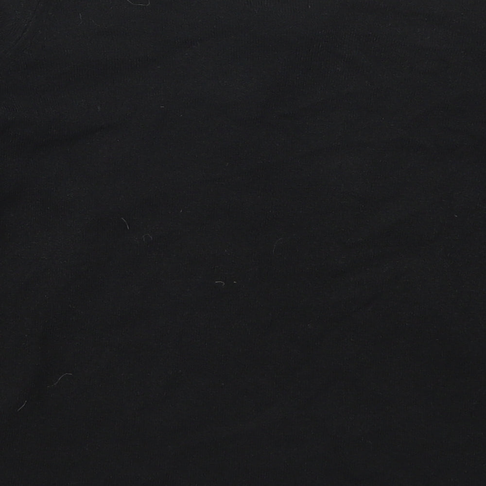 Marks and Spencer Womens Black V-Neck  Acrylic Pullover Jumper Size 10