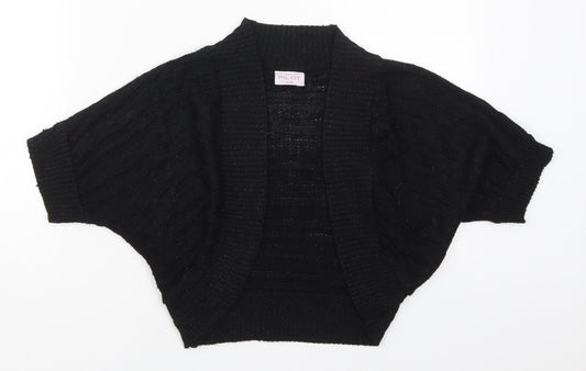 Pilot Womens Black V-Neck  Acrylic Cardigan Jumper Size S
