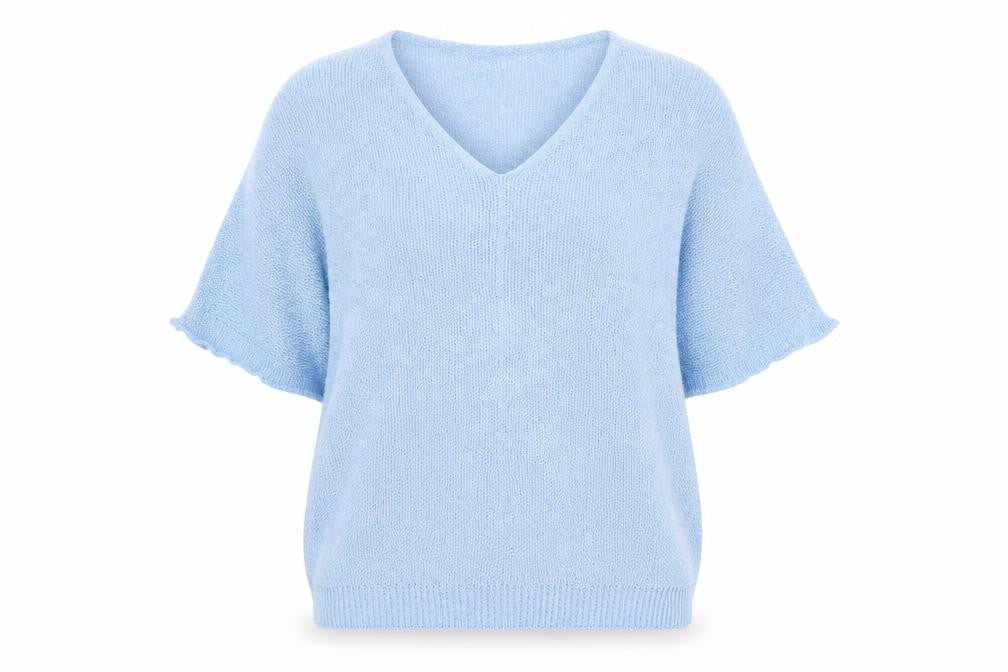 Preworn Womens Blue V-Neck  Acrylic Pullover Jumper Size M