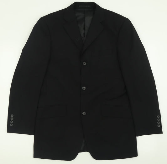Charlton Gray Mens Black  Polyester Jacket Suit Jacket Size 36