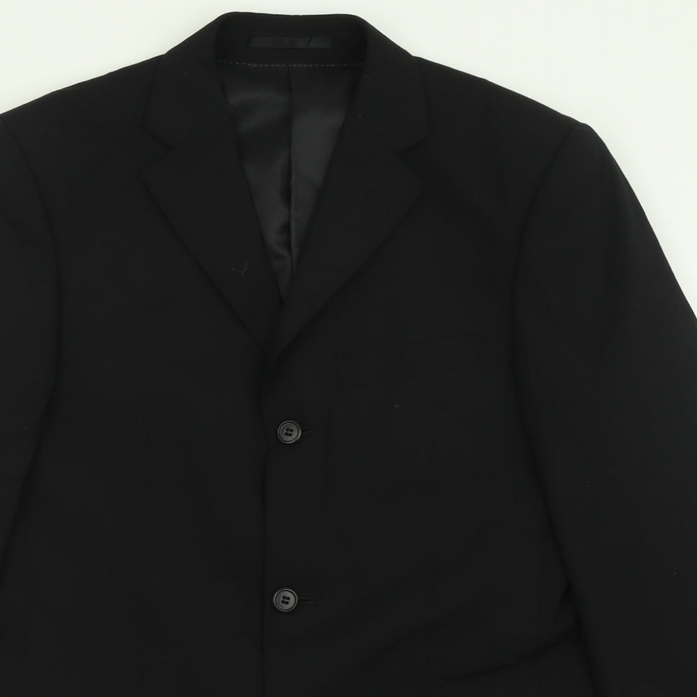 Charlton Gray Mens Black  Polyester Jacket Suit Jacket Size 36