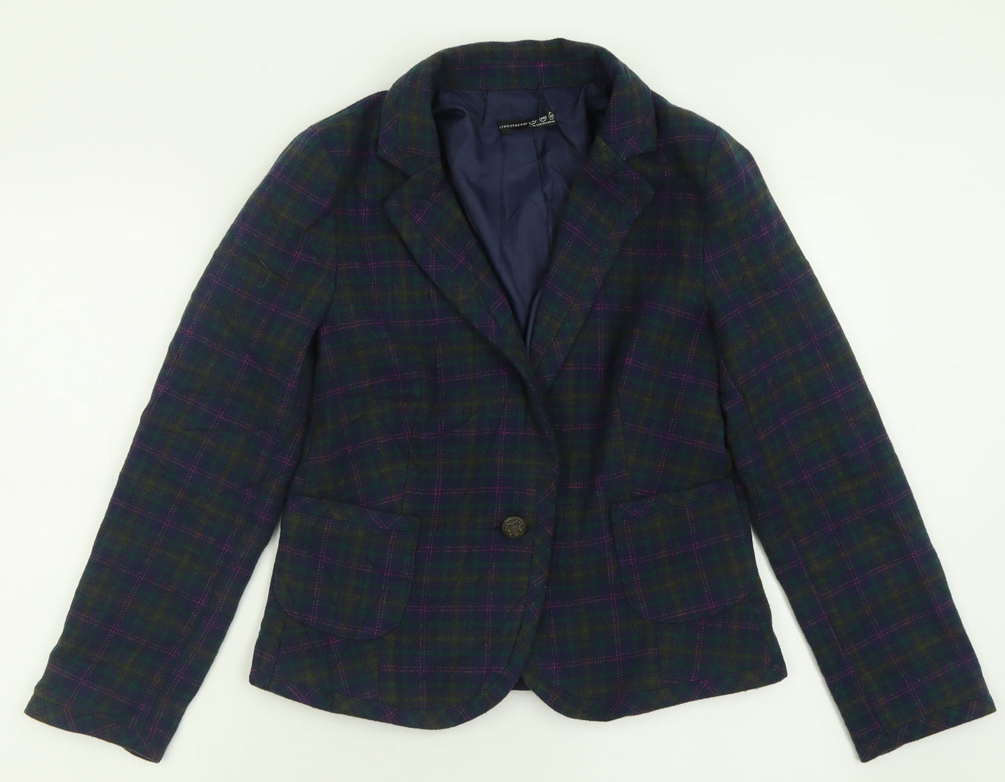 Atmosphere Womens Black Plaid  Jacket  Size 12  Button