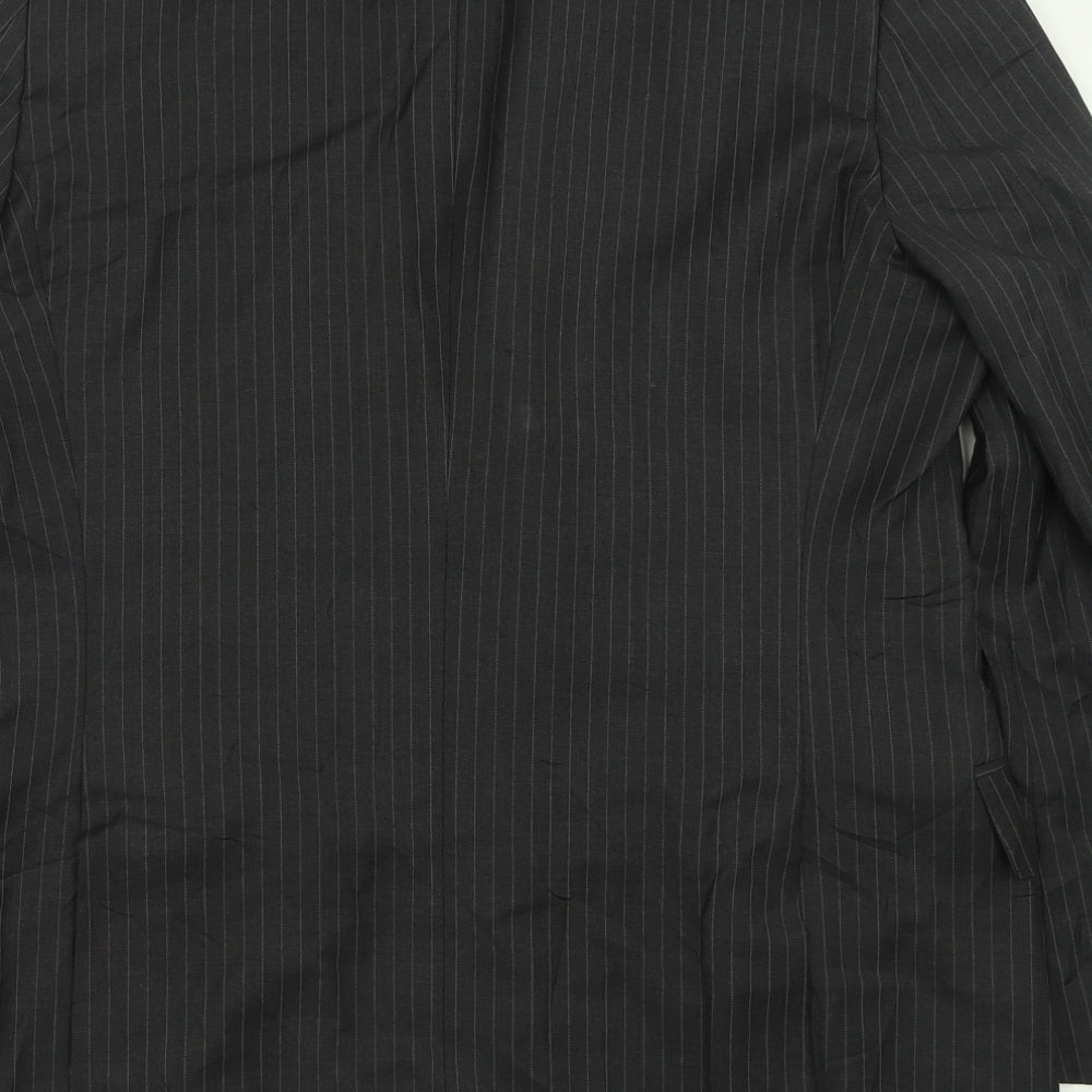 jaegar Mens Grey Striped Wool Jacket Suit Jacket Size 42