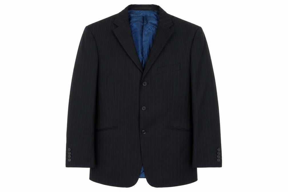 Marks and Spencer Mens Black Striped Wool Jacket Suit Jacket Size 42