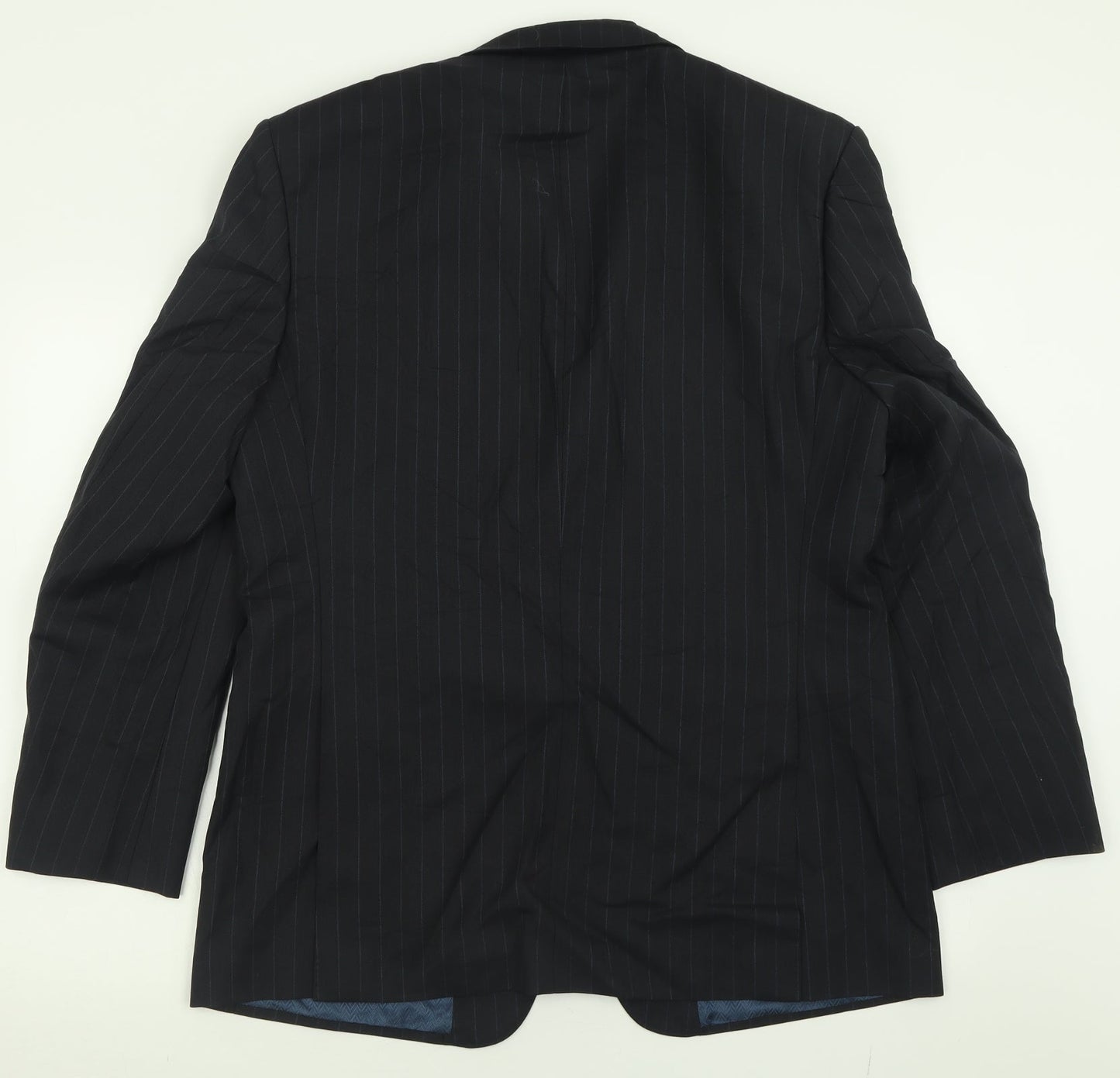Marks and Spencer Mens Black Striped Wool Jacket Suit Jacket Size 42