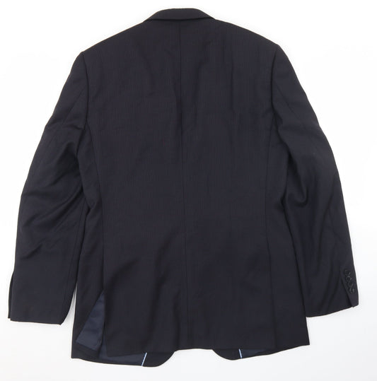 NEXT Mens Blue Striped Wool Jacket Blazer Size 38