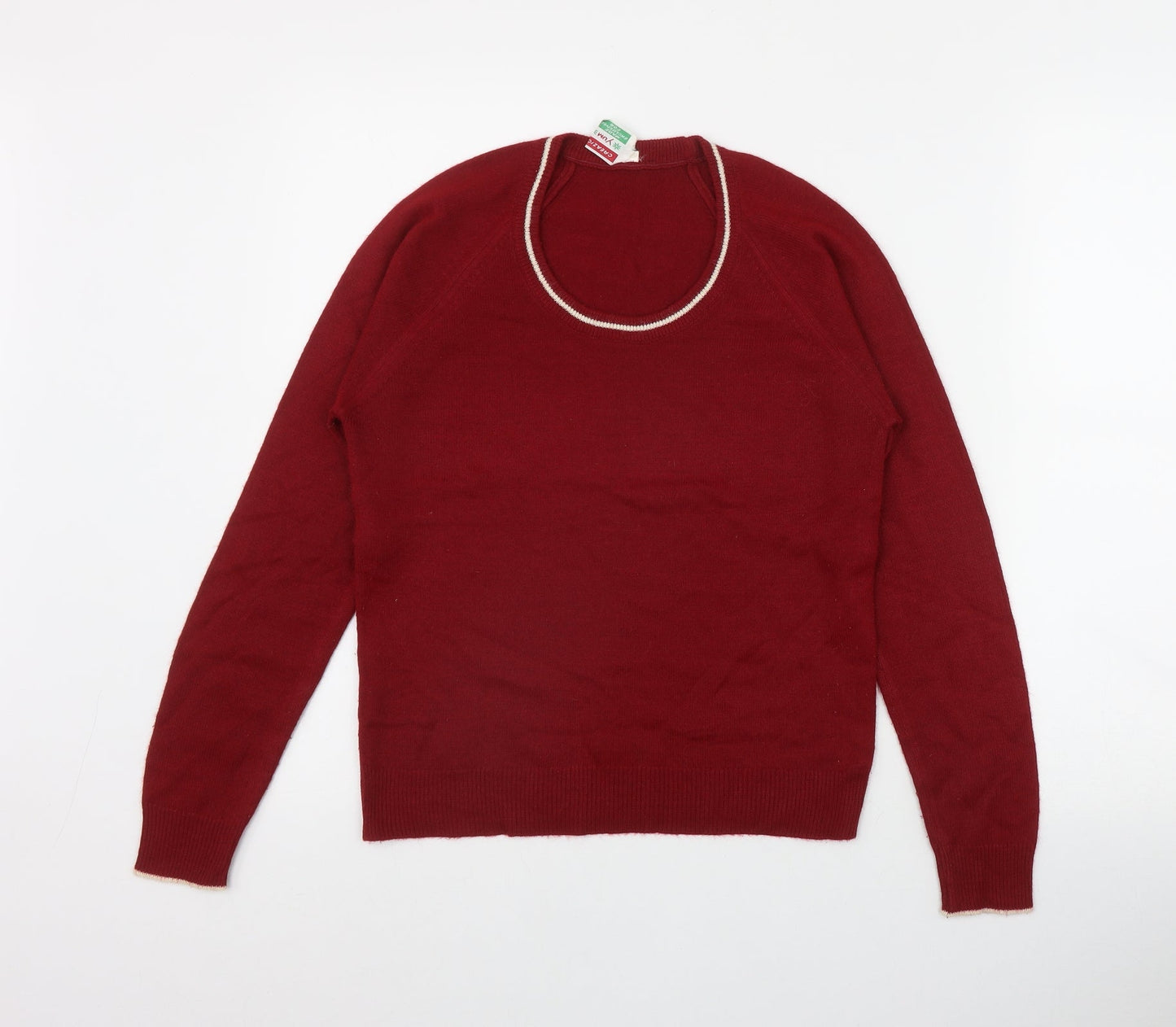 Yum Yum Womens Red Round Neck  Acrylic Pullover Jumper Size 6