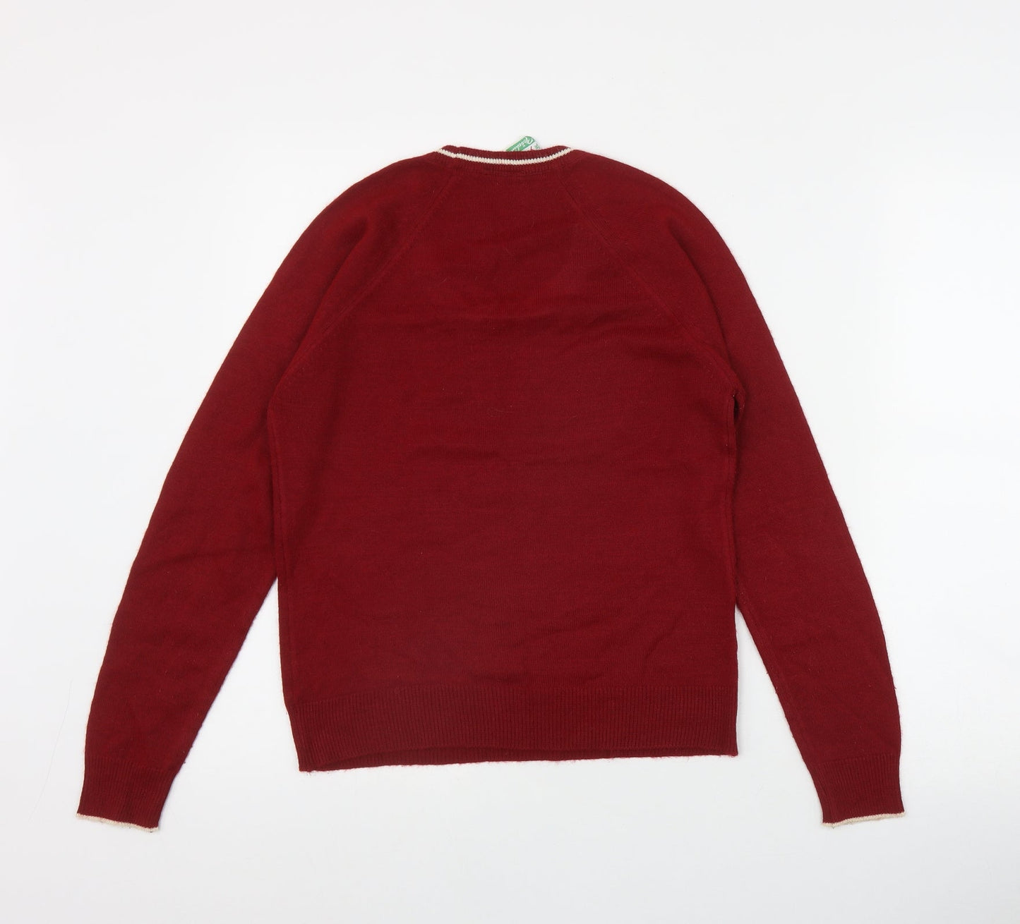 Yum Yum Womens Red Round Neck  Acrylic Pullover Jumper Size 6