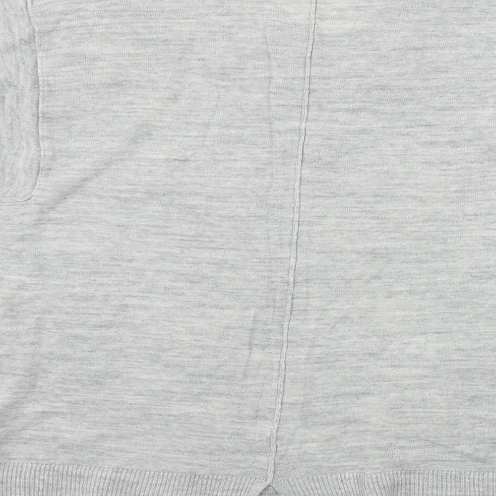 Per Una Womens Grey V-Neck  Acrylic Pullover Jumper Size 20