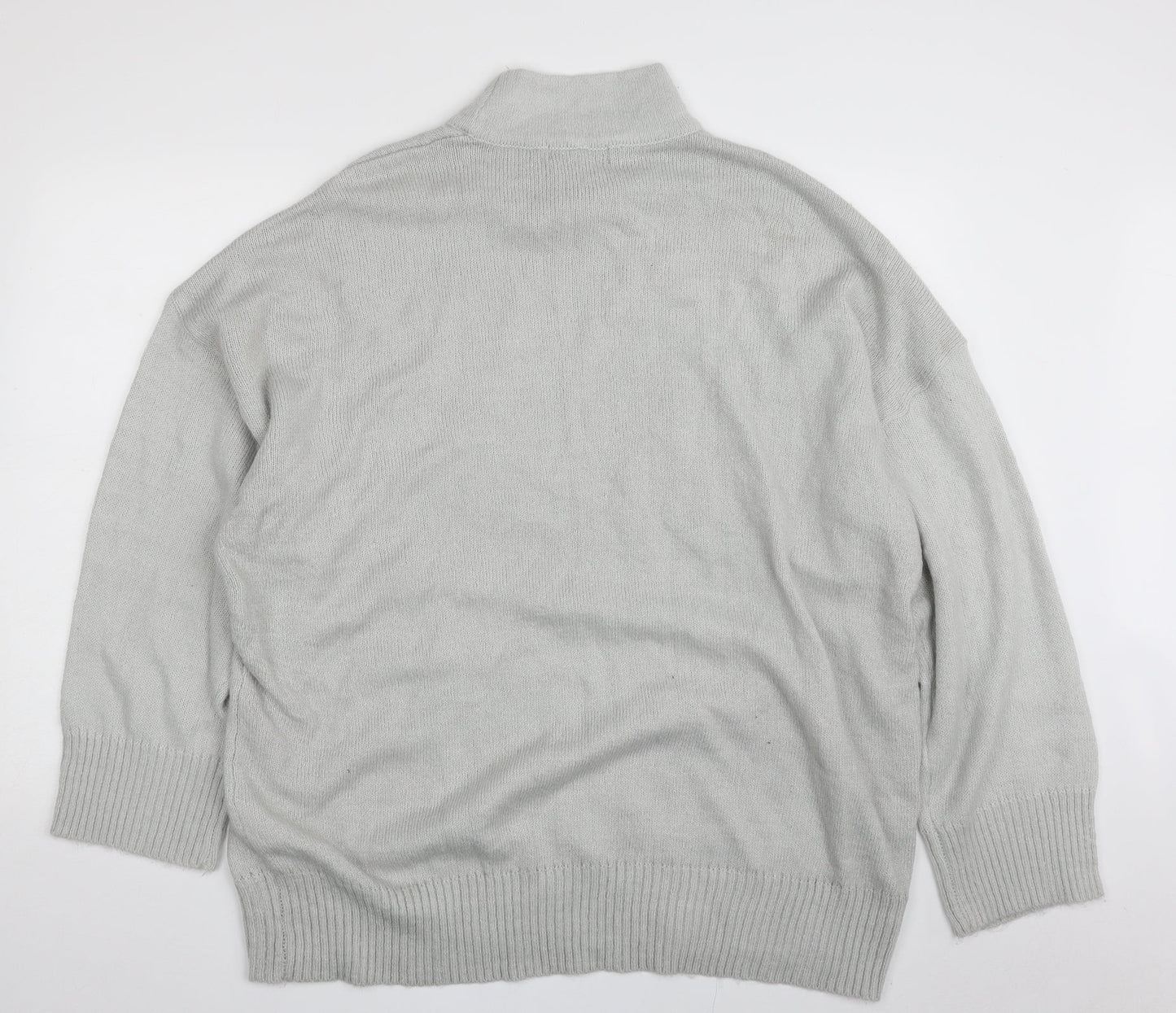 Missguided Womens Grey High Neck  Acrylic Pullover Jumper Size 14   - Size 14-16