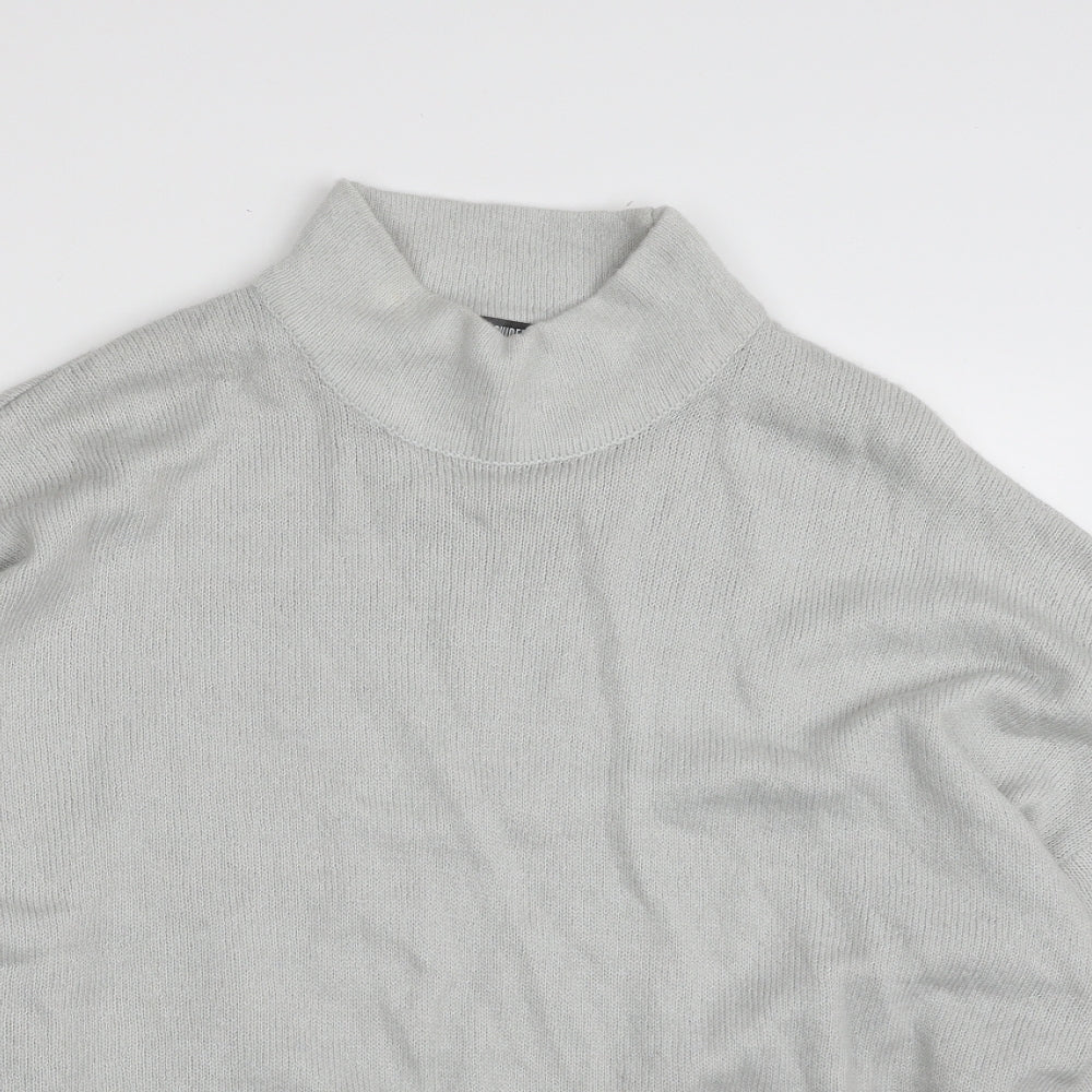 Missguided Womens Grey High Neck  Acrylic Pullover Jumper Size 14   - Size 14-16
