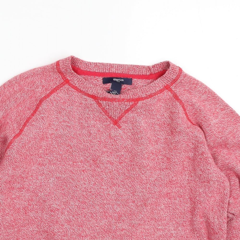 Gap Girls Pink Crew Neck  100% Cotton Pullover Jumper Size 10-11 Years  Pullover