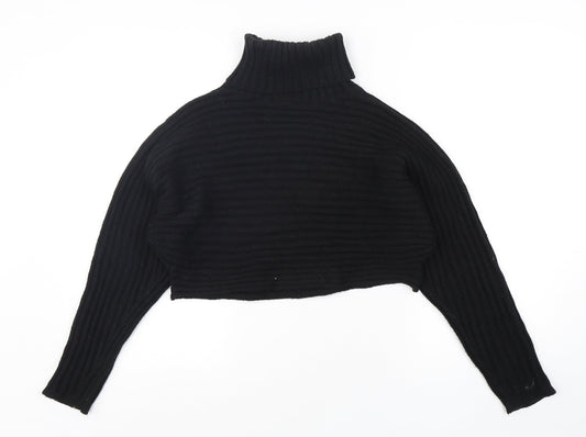 New Look Womens Black Roll Neck  Acrylic Pullover Jumper Size S