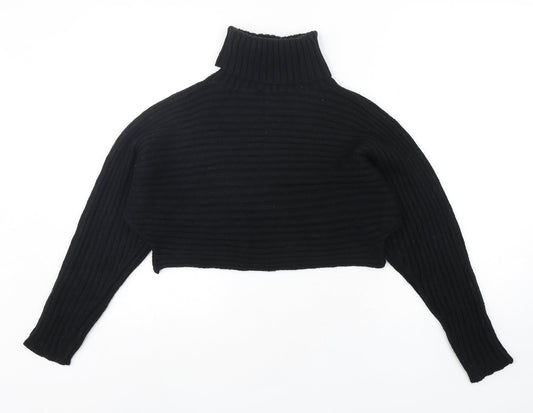 New Look Womens Black Roll Neck  Acrylic Pullover Jumper Size S