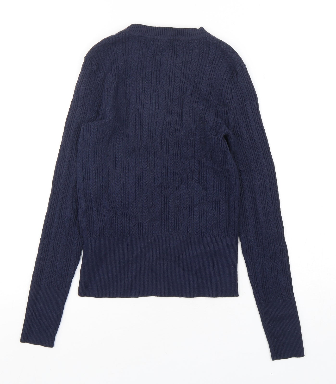 Marks and Spencer Womens Blue Round Neck  Viscose Pullover Jumper Size 6