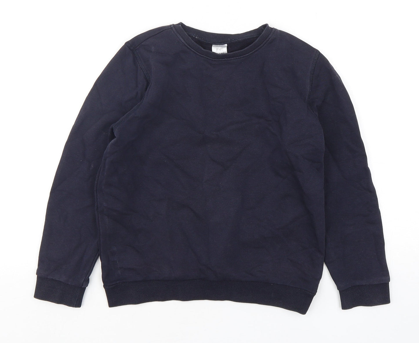 F&F Boys Blue  Cotton Pullover Sweatshirt Size 9-10 Years  Pullover