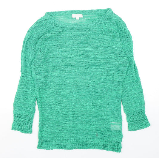 Paramour Womens Green Round Neck  Acrylic Pullover Jumper Size S